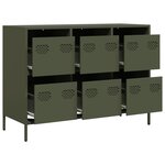 vidaXL Buffet vert olive 101 5x39x73 5 cm acier laminé à froid