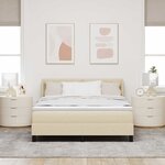 vidaXL Lit boxspring avec matelas avec matelas Crème 140 x 200 cm