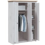 vidaXL Garde-robe 3 portes Blanc 118x50x171 5cm Pin Assortiment Panama