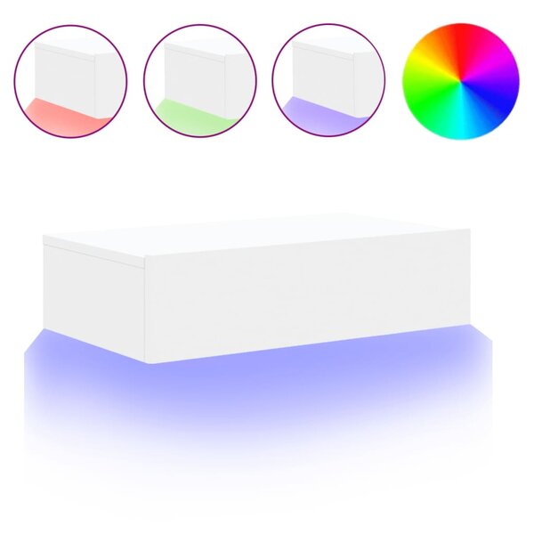 vidaXL Meuble TV avec éclairage LED blanc 60x35x15 5 cm