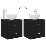 vidaXL Meuble lavabo mural Chêne noir 49 5 x 35 x 63 cm