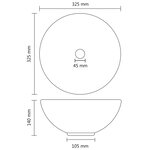 vidaXL Lavabo rond de salle de bain Vert foncé mat 32 5x14cm Céramique