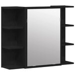 vidaXL Ensemble de mobilier de salle de bain avec étagère 3 Pièces Noir