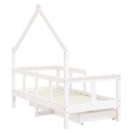 vidaXL Cadre de lit enfant tiroirs blanc 70x140 cm bois de pin massif