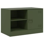 vidaXL Meubles TV 2 Pièces vert olive 67x39x44 cm acier
