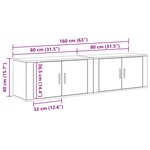 vidaXL Ensemble de meuble TV mural Montage mural 2 Pièces Chêne artisanal