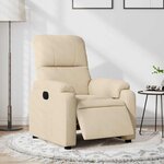 vidaXL Fauteuil inclinable électrique crème tissu microfibre
