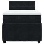 vidaXL Sommier à lattes de lit avec matelas Noir 90x190 cm Velours
