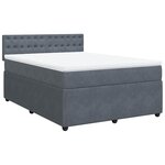 vidaXL Sommier à lattes de lit et matelas Gris foncé 140x190cm Velours