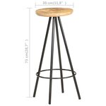 vidaXL Tabourets de bar lot de 4 bois de manguier brut