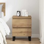 vidaXL Cabinet de chevet avec tiroir Chêne artisanal 40 x 35 x 50 cm
