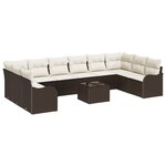 Ensemble de canapés de jardin 10 pièces vidaXL avec coussins en poly rattan gris