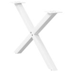 vidaXL Pieds de table basse en forme de X  2 pièces  blanc  70 x (42-43) cm  acier