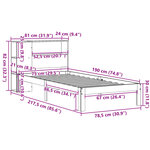 vidaXL Lit bibliothèque sans matelas cire marron 75x190 cm pin massif