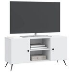 vidaXL Meuble TV Blanc 102 x 34 5 x 50 cm Bois d'ingénierie