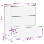 vidaXL Buffet 60x33 5x75 cm en bois massif de mangue
