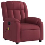 vidaXL Fauteuil de massage inclinable électrique Rouge bordeaux Tissu