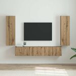 vidaXL Meuble TV mural 2 Pièces Chêne artisan 30 x 31 x 100 cm