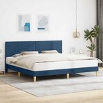 vidaXL Cadre de lit avec tête de lit Bleu 200 x 200 cm Tissu