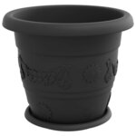 vidaXL Pots de plantes 24 Pièces Noir Ø 34 x 28 cm Plastique
