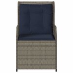 vidaXL Banc de jardin avec coussin 2 Pièces Gris Poly rotin