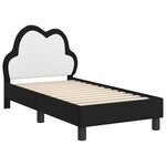 vidaXL Cadre de lit pour tout-petit avec tête de lit Noir 70 x 140 cm