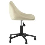 vidaXL Chaise pivotante de bureau Crème Velours
