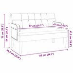 vidaXL Banc Chesterfield Crème 112 x 65.5 x 75 cm Velours