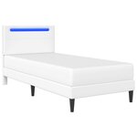vidaXL Cadre de lit avec bandes LED Blanc 90 x 190 cm Simili cuir