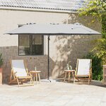 vidaXL Parasol cantilever de jardin Couleur sable 372 x 198 x 253 cm