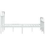 vidaXL Cadre de lit métal sans matelas et pied de lit blanc 180x200 cm
