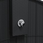 vidaXL Douche d'extérieur noir 100x100x241 5 cm poly rotin bois acacia