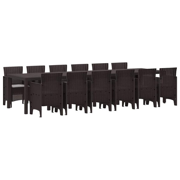 vidaXL Ensemble de salle à manger pour jardin 13 Pièces Marron