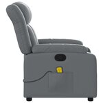 vidaXL Fauteuil de massage inclinable gris similicuir