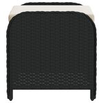 vidaXL Tabouret de jardin avec coussin noir 58x46x46 cm résine tressée