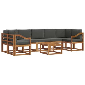 vidaXL Ensemble de canapés d'extérieur 8 pc Naturel et Anthracite