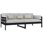 vidaXL Lit de jour sans matelas noir bois de pin massif 90x190 cm