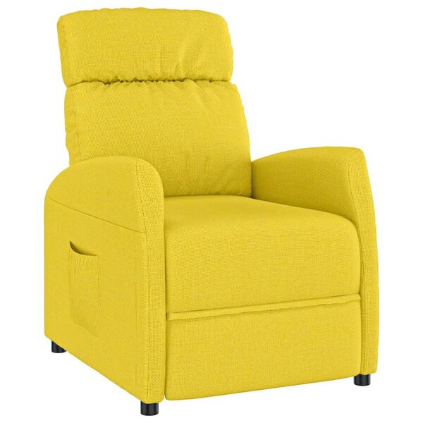 vidaXL Fauteuil inclinable Jaune clair Tissu