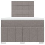 vidaXL Sommier à lattes de lit avec matelas Taupe 120x200 cm Tissu
