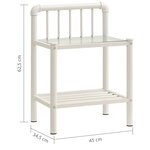 vidaXL Tables de chevet 2 Pièces Blanc et transparent Métal et verre