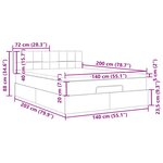 vidaXL Lit ottoman avec matelas crème 140x200 cm tissu