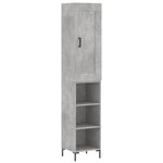 vidaXL Buffet haut Gris béton 34 5x34x180 cm Bois d'ingénierie
