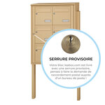 Bloc collectif leabox.com  2x3  grade 3  simple face  Extérieur  fixation sur pieds à sceller   Beige RAL 1001 finition brillante