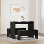 vidaXL Ensemble de salle à manger 2 Pièces Chêne Noir 97 x 47 x 75 cm