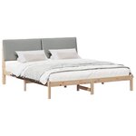 vidaXL Cadre de lit avec tête de lit Marron et gris clair 200 x 200 cm