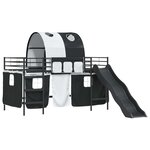 vidaXL Lit mezzanine pour enfants Noir 99 5 x 200 cm Métал