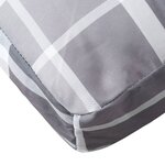 vidaXL Coussins de palette lot de 2 motif à carreaux gris tissu
