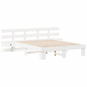 vidaXL Cadre de lit Blanc 140 x 200 cm Pin massif et pin massif