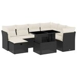 vidaXL Salon de jardin 8 Pièces avec coussins noir résine tressée