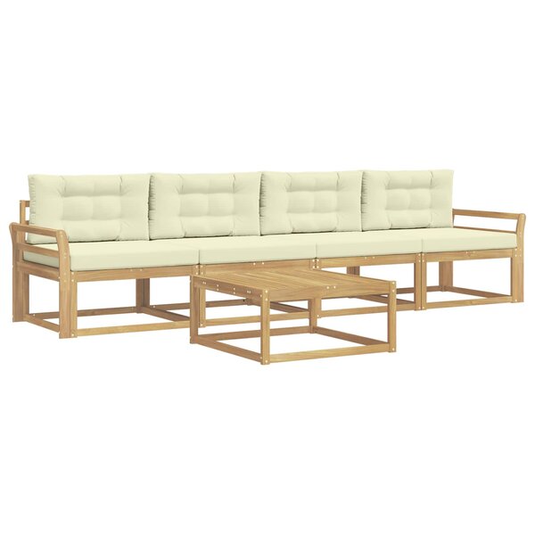vidaXL Ensemble de canapés d'extérieur 4 pc Blanc et crème